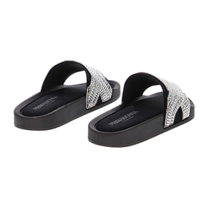 Sandalias de playa negras en lycra