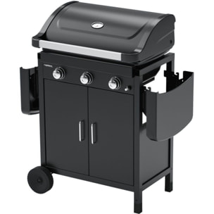 Barbecue gaz CAMPINGAZ COMPACT 3 LX PLUS noir grille et plancha 3 brûleurs sur chariot, 61x35 cm