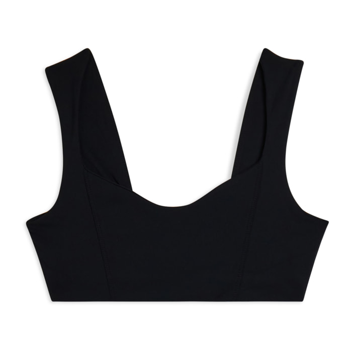 Top sportivo con scollo a cuore e dettagli tecnici