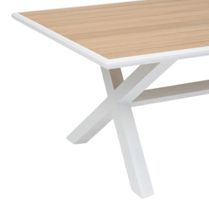 Table de jardin "Axiome" eucalyptus & blanc 8 places