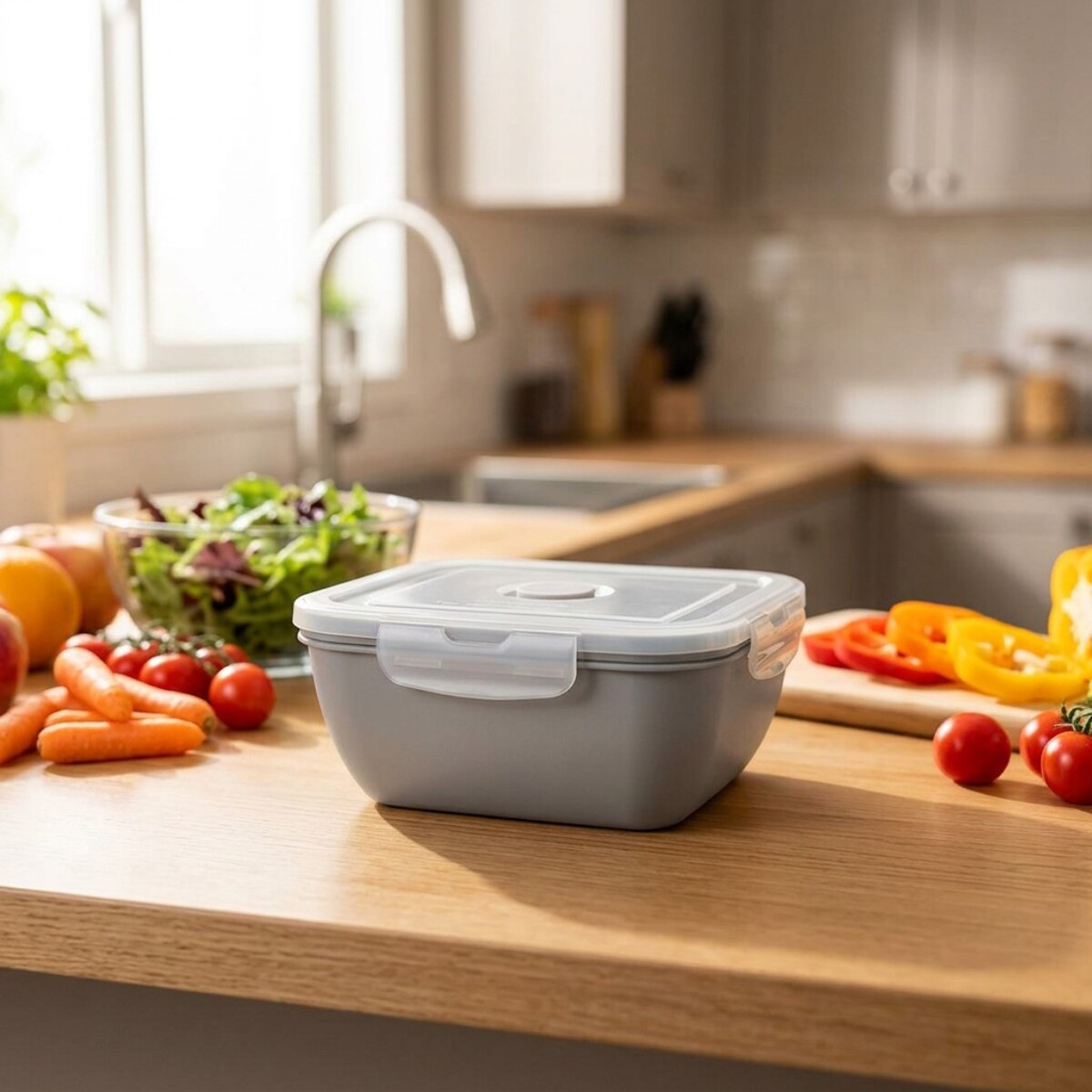 Lunch box en inox avec couvercle à clips Fackelmann Move