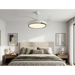 Ventilateur de plafond rétractable avec lumière LED et minuterie