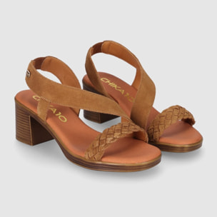 Sandalias de Serraje - Cuero - Tacón: 6 cm