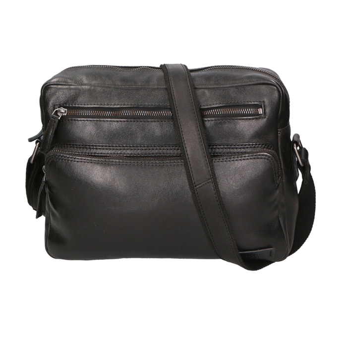 Borsa a tracolla unisex in vera pelle - Modello False - 100% pelle di vacchetta - 31.0 x 23.0 x 11.0 cm