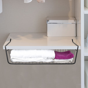 Panier Suspendu Metal Filaire Noir 56x14x26cm