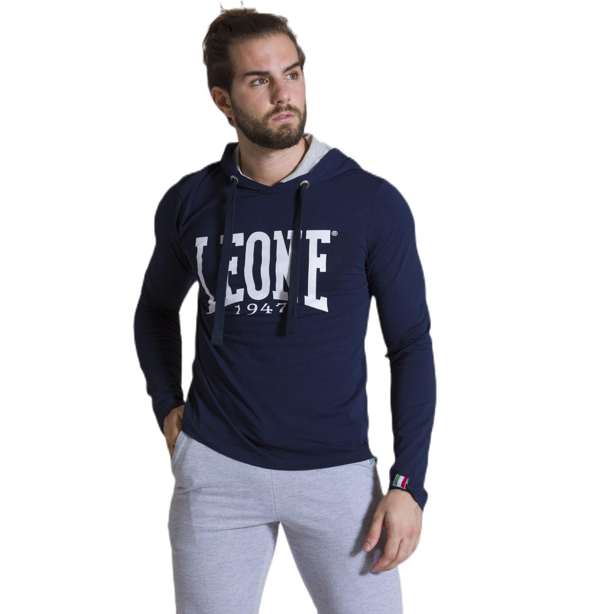 T-shirt da uomo con cappuccio maniche lunghe Leone 1947 Apparel