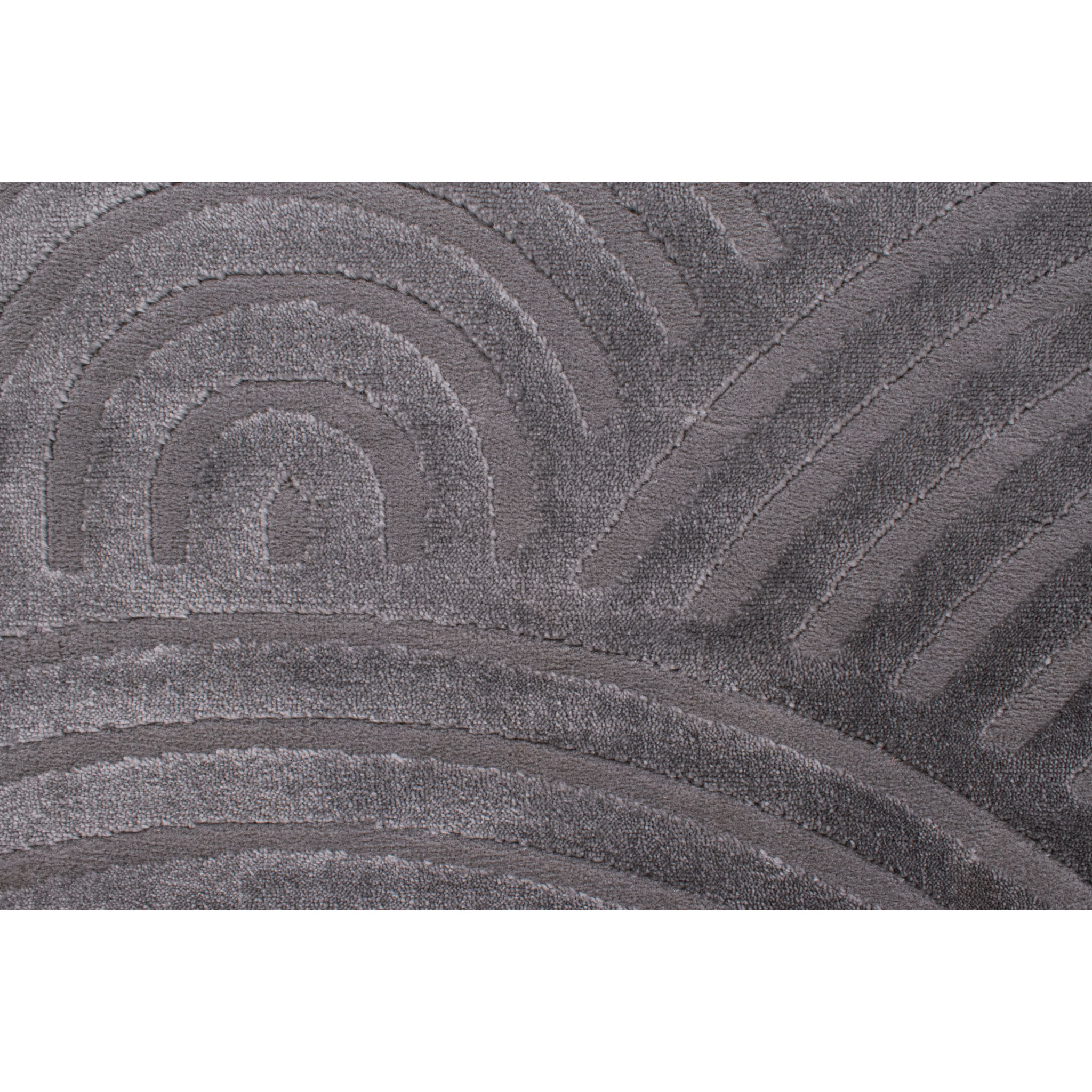 BIANCA - Tapis rond à motif arc en ciel en relief - Gris