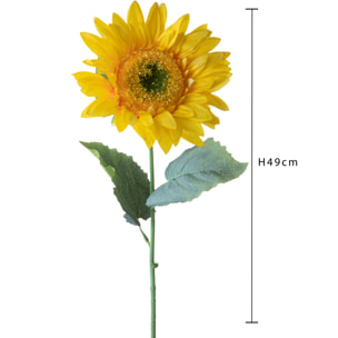 Girasole per 1 49 Cm - Pezzi 12 - 18X49X18cm - Colore: Giallo - Bianchi Dino - Fiori Artificiali