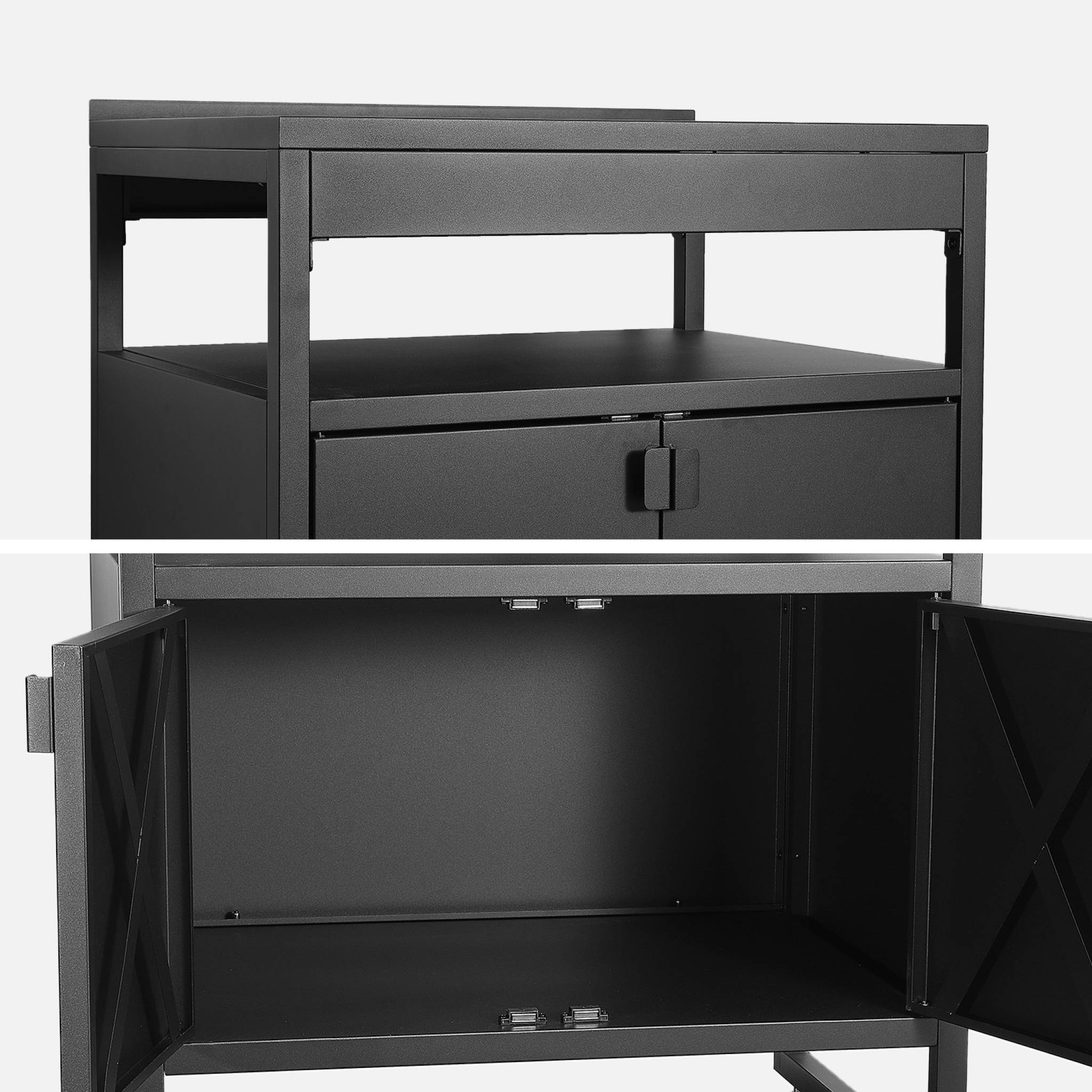 Cuisine extérieure acier 2 portes L80cm noir - Kea