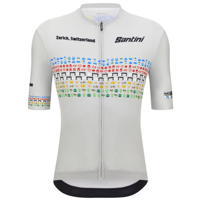 2024 Uci Road And Para-Cycling Road World Championships - Maillot Unisex Zurich - Gris Frío - Unisex