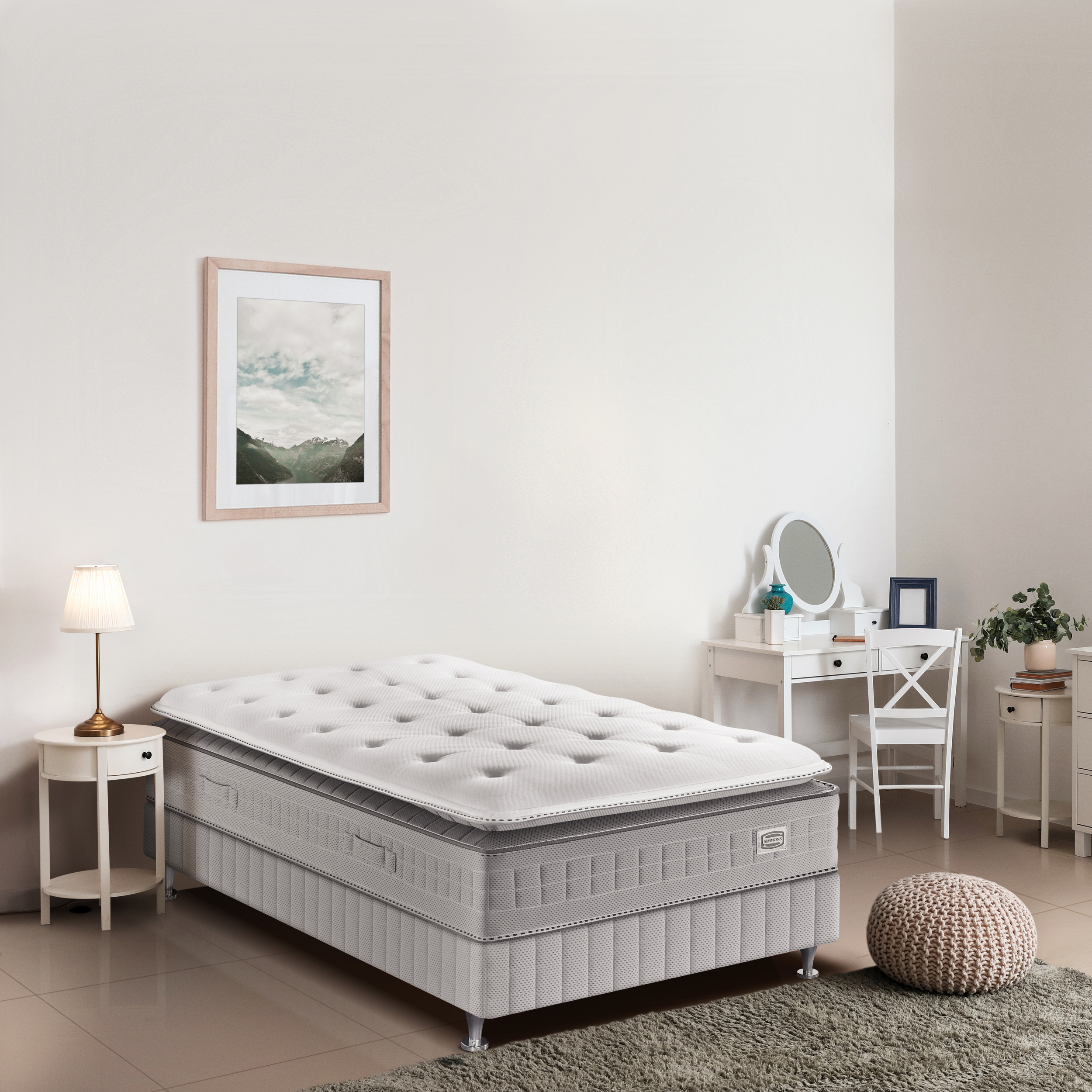 Ensemble EXTENSION matelas H29 ressort ensachés, ferme, sommier