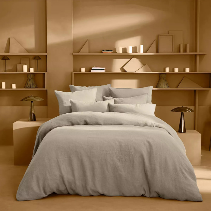 Drap housse b35 pur lin lavé 165 g/m² uni beige Le lin lave lin