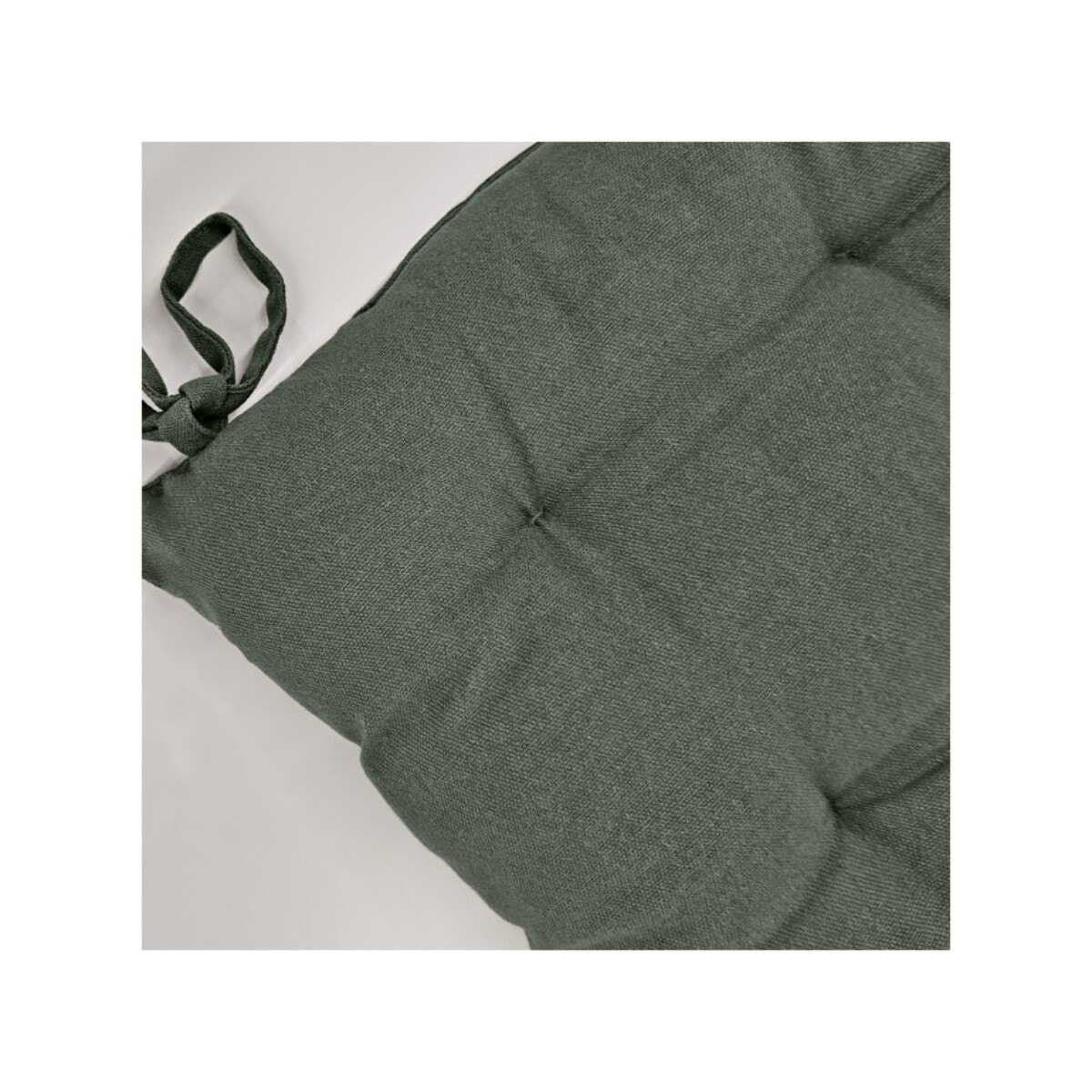 Coussin / Galette de chaise 38 x 38 cm en coton avec nouettes - KALA