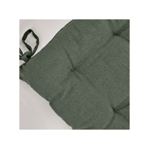 Coussin / Galette de chaise 38 x 38 cm en coton avec nouettes - KALA