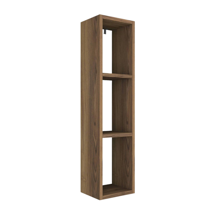 Mensola Belgrado, Scaffale, Ripiano a muro, Scaffalatura multiuso, 22x19 h90 cm, Noce