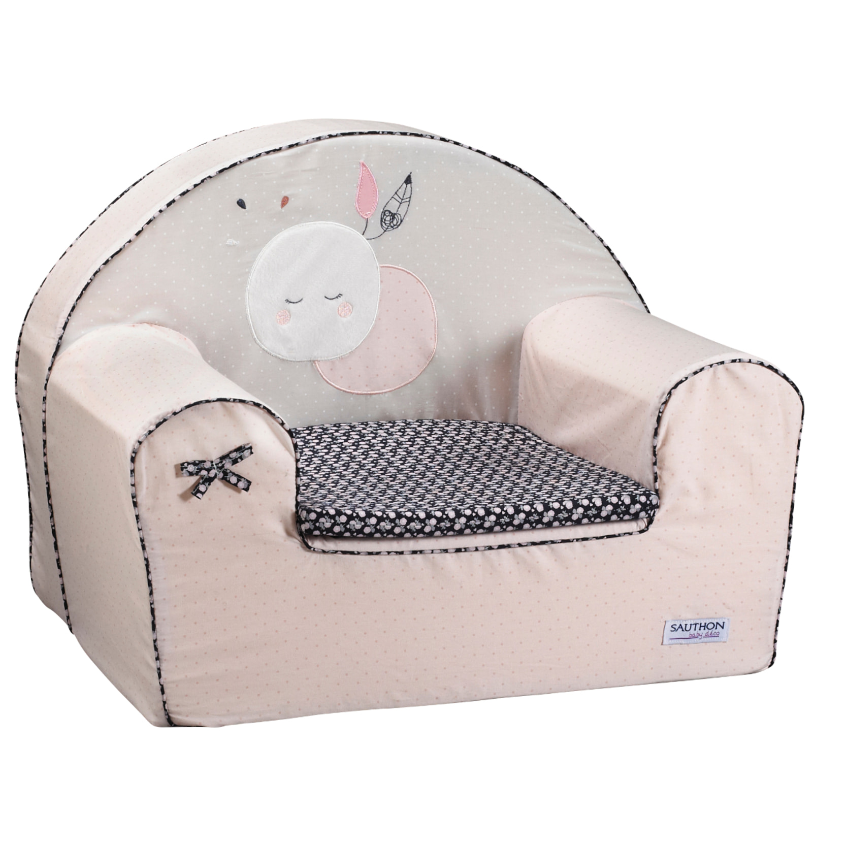 Fauteuil club bébé pour enfant en coton rose