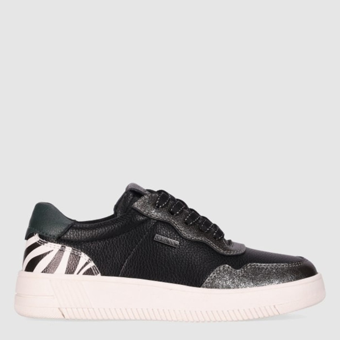 Deportivos de Piel - Negro - Tacón: Bajo