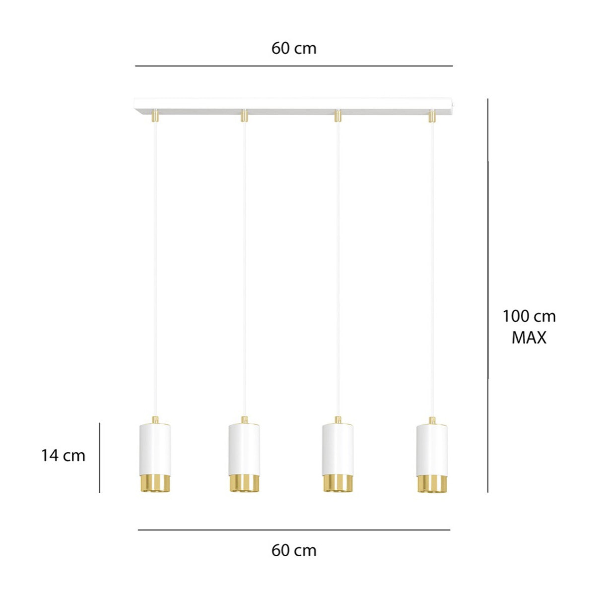 Lampada a sospensione Fumiko in acciaio bianco e oro