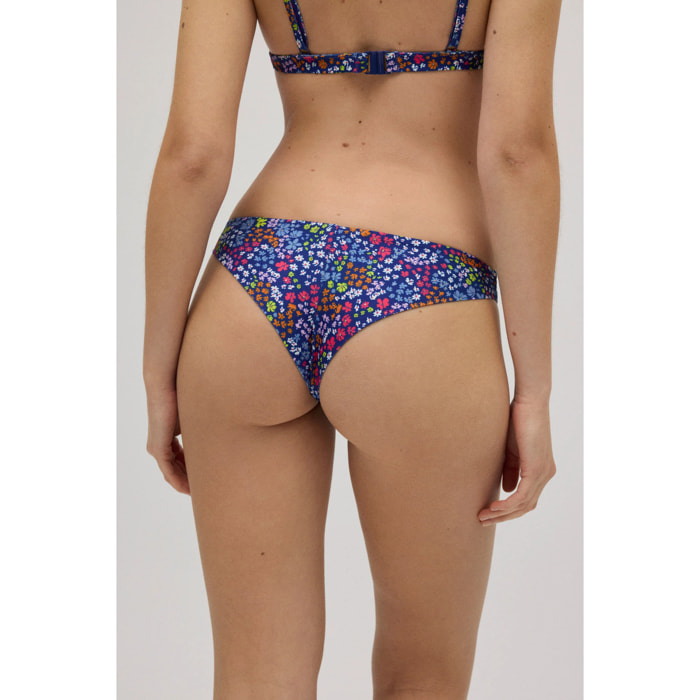 Slip bikini brasiliano con fiori