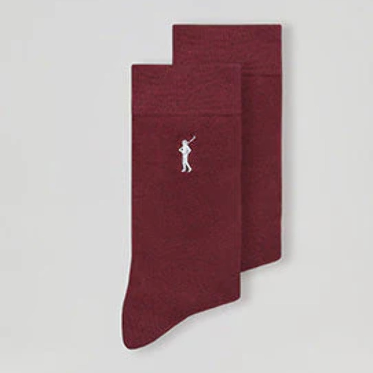 Pack di due paia di calzini granata e bianca con logo Rigby Go