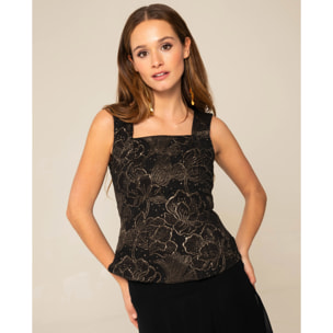 Corpiño de tirantes en brocado elástico de mujer