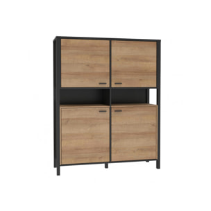 Vaisselier 4 portes en bois effet chêne - MIAMI