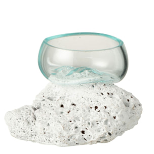 J-Line vase Sur Pied - verre - blanc/transparent - extra small - Ø 10 cm