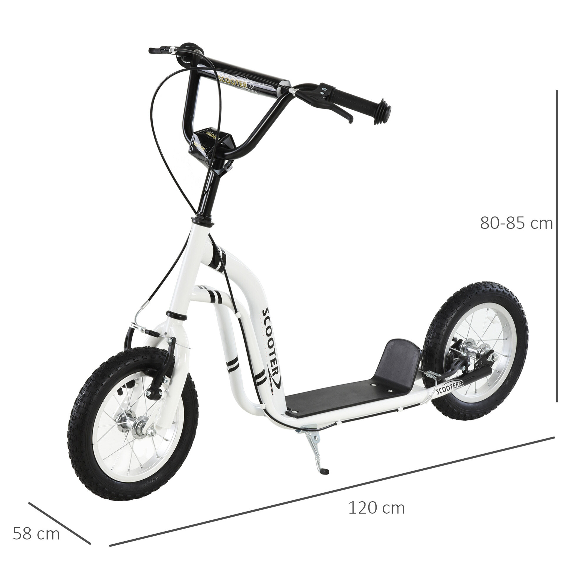 Trottinette pour Enfants Plus de 5 Ans Grands Pneus Guidon Réglable