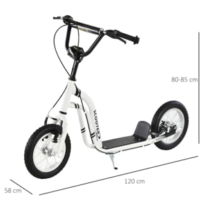 Trottinette pour Enfants Plus de 5 Ans Grands Pneus Guidon Réglable