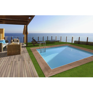 Piscine bois rectangle " Caimans 140 " - 4.10 x 3.00 x 1.39  m + Pompe à chaleur  3.5 kw/h - Hayward - "Micro" - Noir