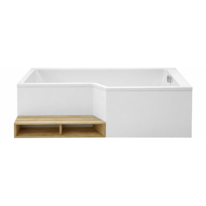 Pack baignoire bain douche antidérapante 170 x 90 Neo version droite + tablier en niche