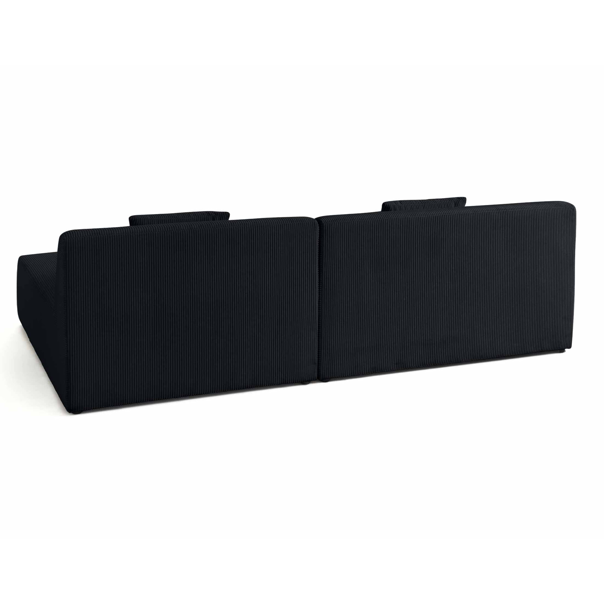 Onyx - canapé modulable d'angle réversible 4 places - en velours côtelé - Noir