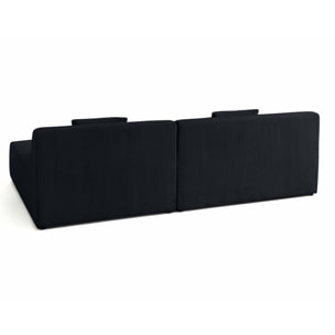 Onyx - canapé modulable d'angle réversible 4 places - en velours côtelé - Noir