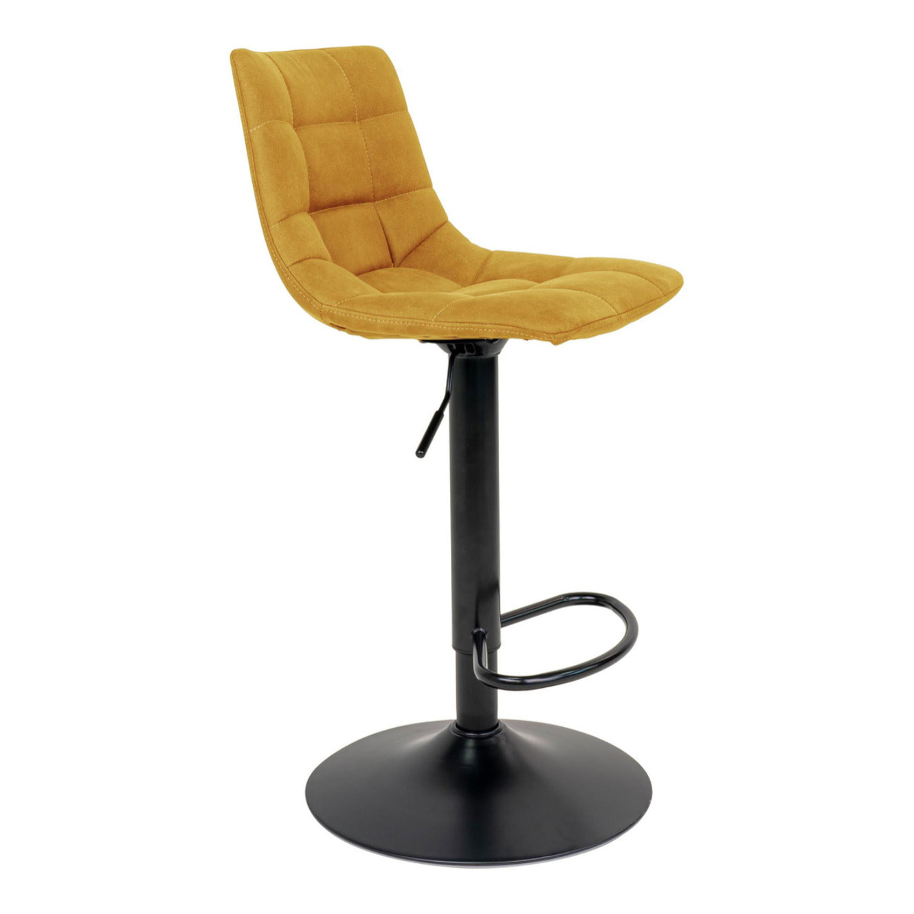 Set 2 sgabelli da bar Middelfart in velluto giallo senape con base nera