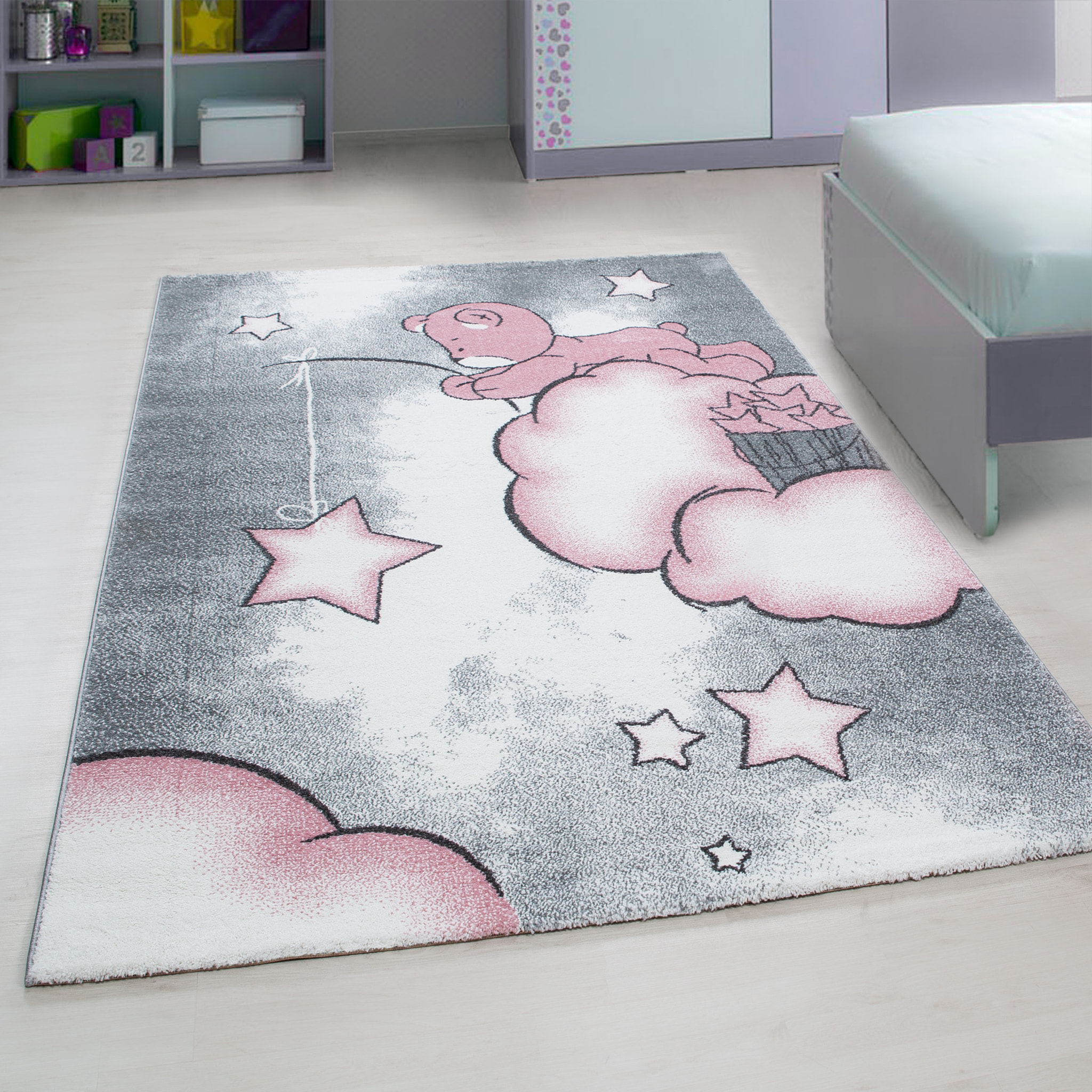 KIDS - Tapis enfant à motif ourson rose - KID0580ROS