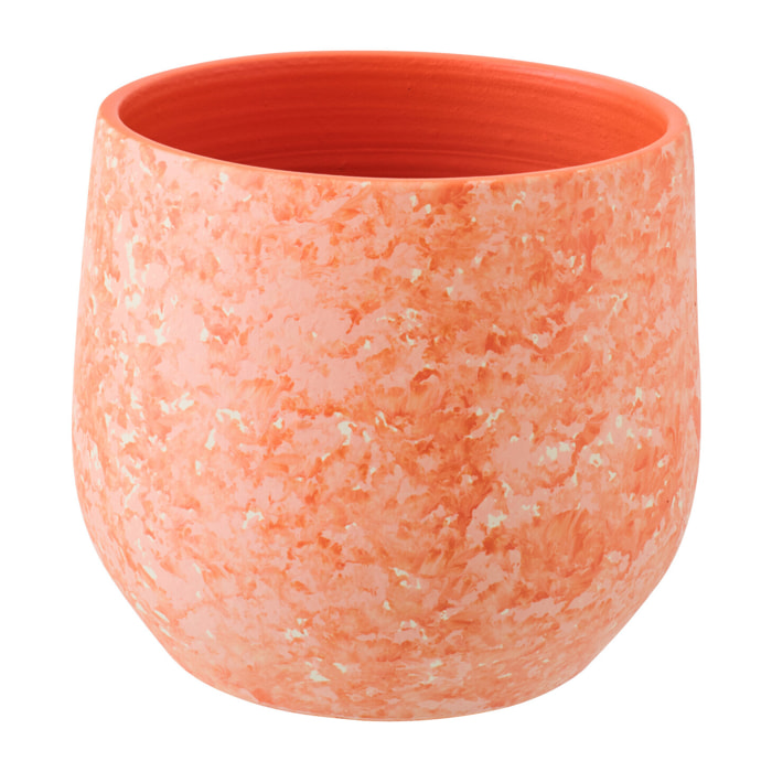 J-Line Cache-Pot - céramique - orange/blanc - large