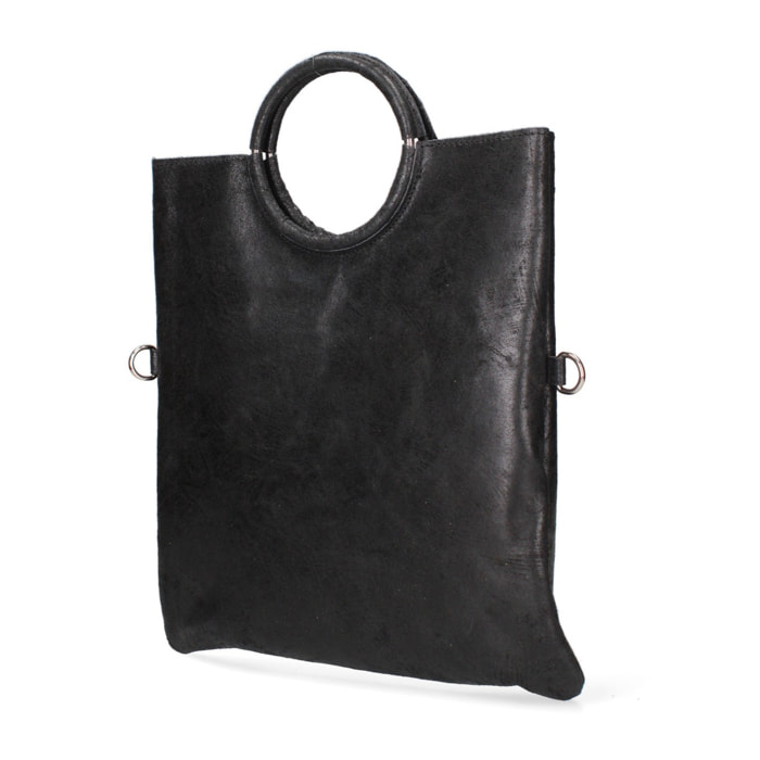 Borsa a mano da donna Made in Italy - Modello Velvet - 100% pelle scamosciata - 29.0 x 30.0 x 1.0 cm