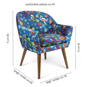 Poltrona Excelsa Rhapsody in poliestere e multistrato 70,5x65x83 cm multicolore
