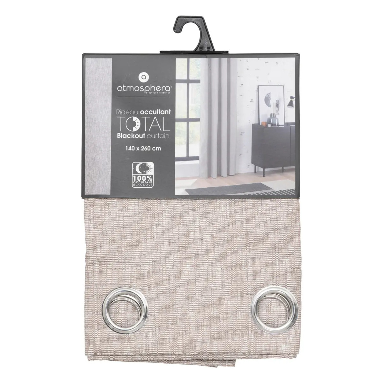 Rideau occultant "Pio" beige 140x260cm