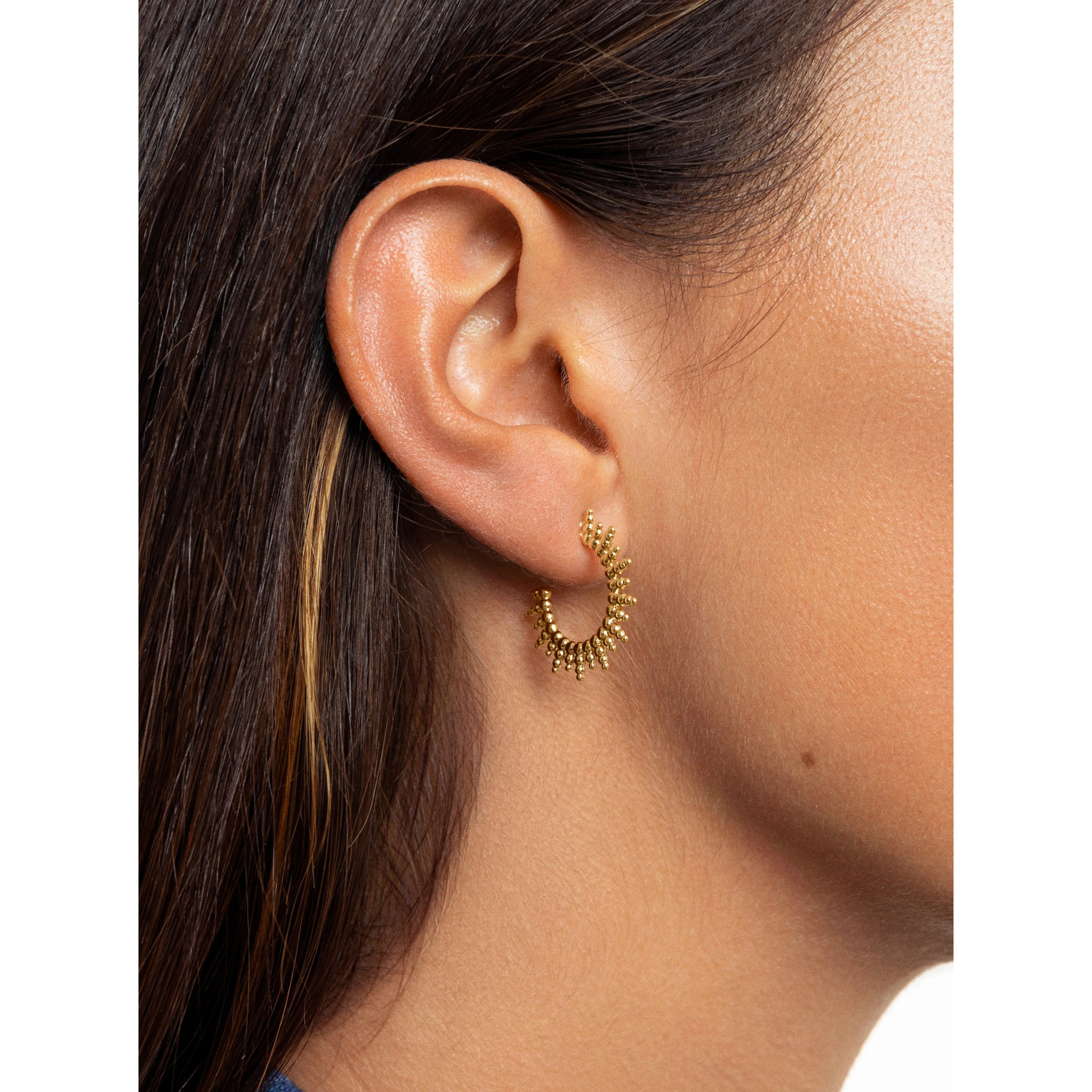 Orecchino Pebbles Sun Placcato Oro