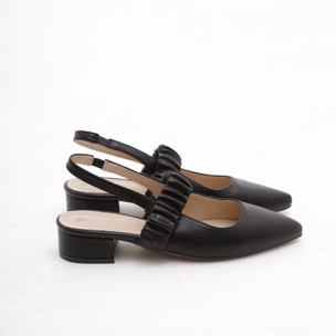 SLINGBACK BASSA ELASTICO CHOCOLA' NERO