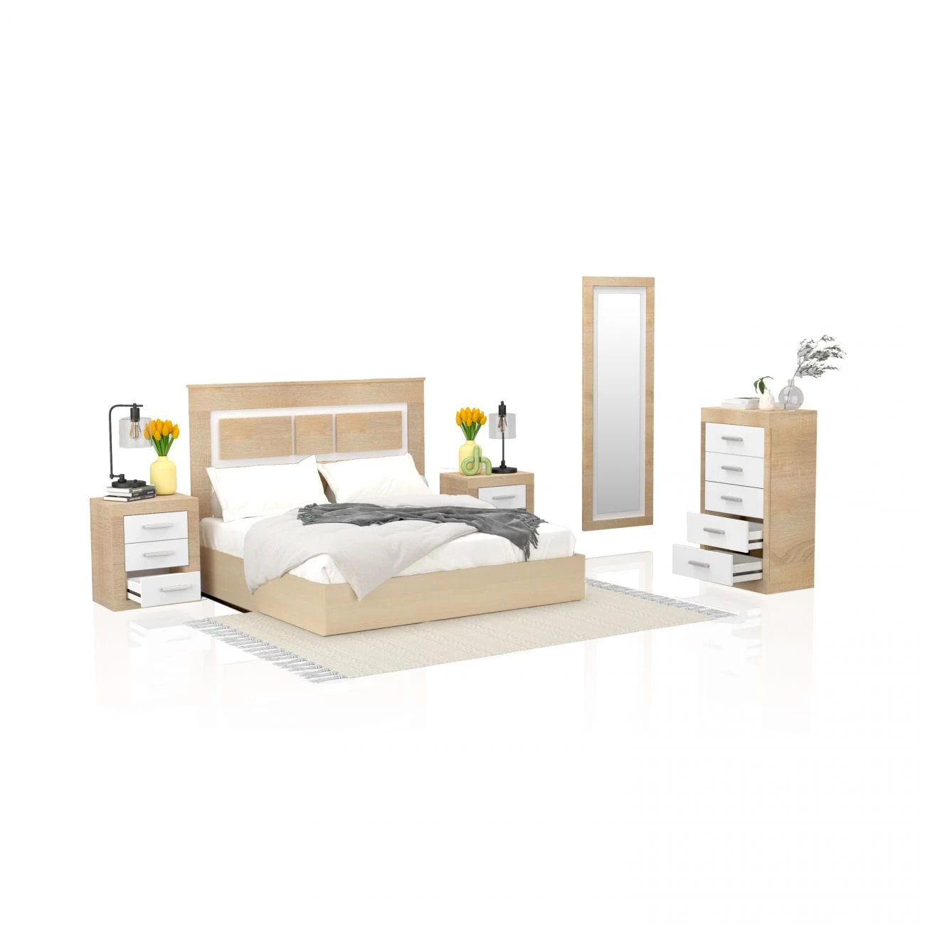 Dormitorio Kira 5C Cambria - Blanco
