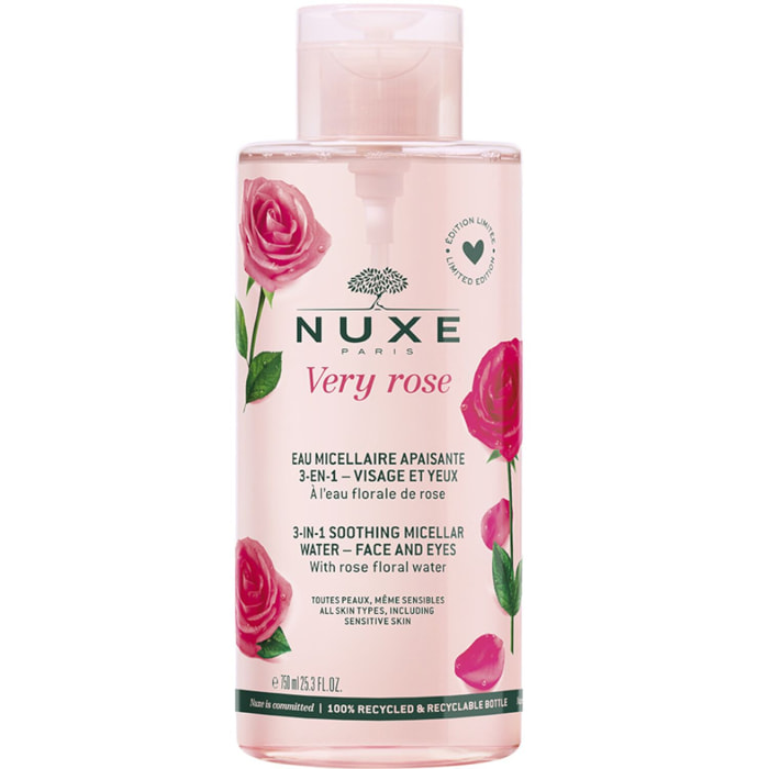 Very Rose - Eau micellaire apaisante 3-en-1 visage et yeux 750ml