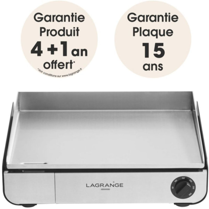 Plancha électrique LAGRANGE Pro 50M noir à poser, 50x40 cm + kit d'accessoires