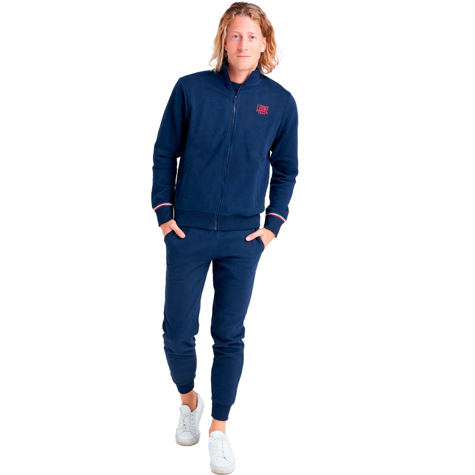 Tuta uomo collo in piedi e zip College Ash