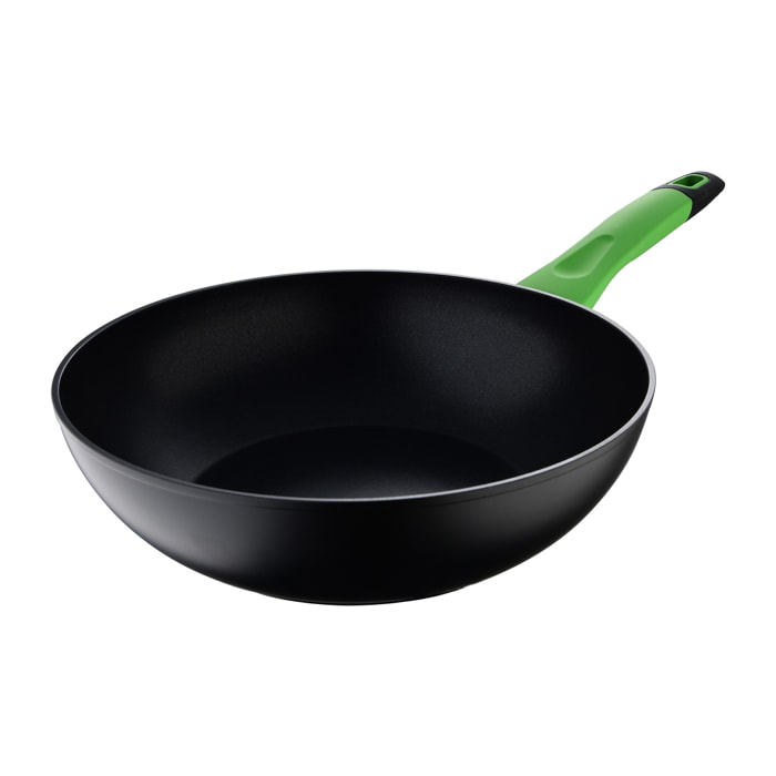 Sartén wok  san ignacio vitoria de aluminio forjado en color negro apta para induccion ø28 x 5,4 cm