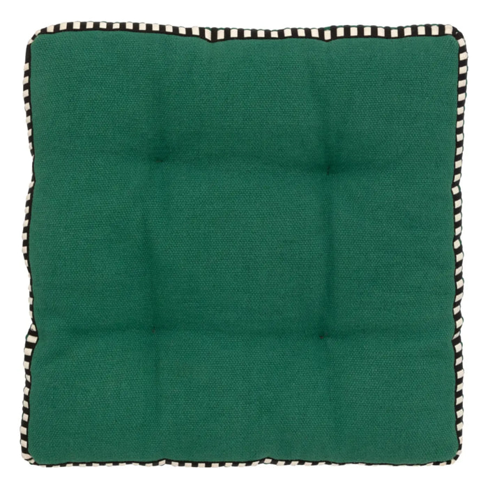 Galette de chaise "Malakite" vert cèdre 38x38cm