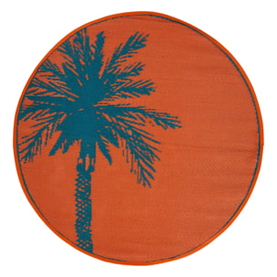 Tapis d'extérieur "Yucatan" bleu canard D120cm