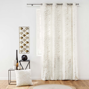 Rideau velours  - Effet marbre - Blanc