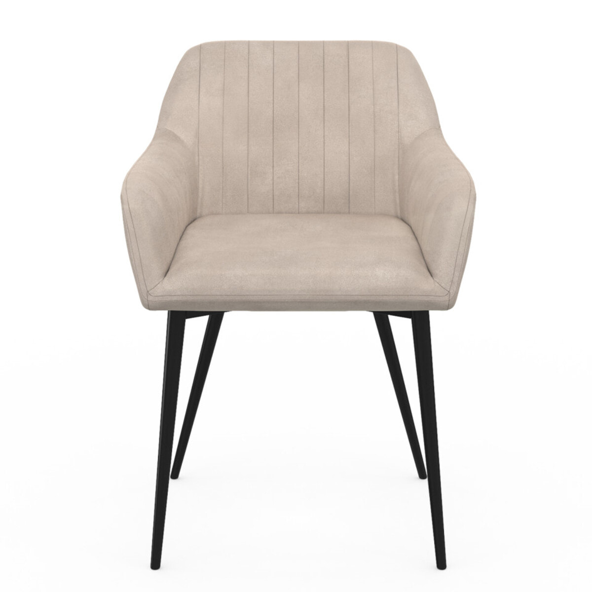Chaises Ariana velours taupe pieds métal - lot de 2